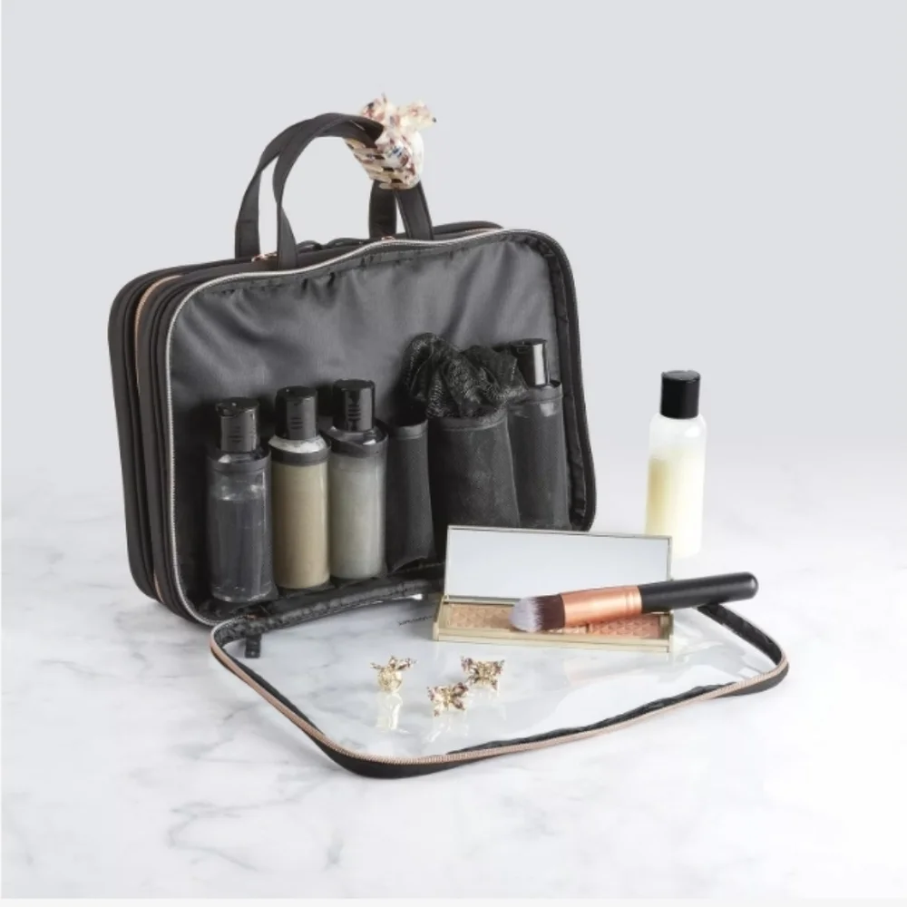 Brand New Clear/Black Travel Toiletry Bag